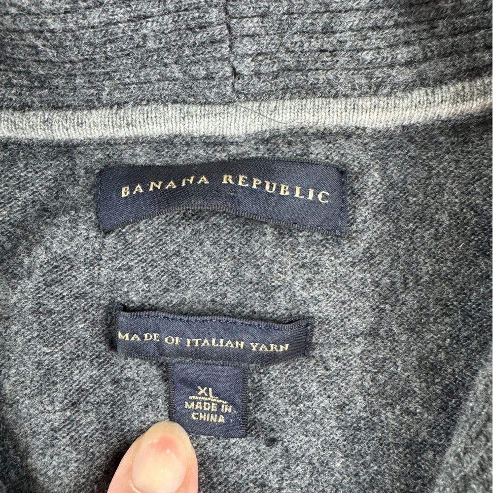 Banana Republic Men’s Shawl Collar single button popover wool blend sweater XL